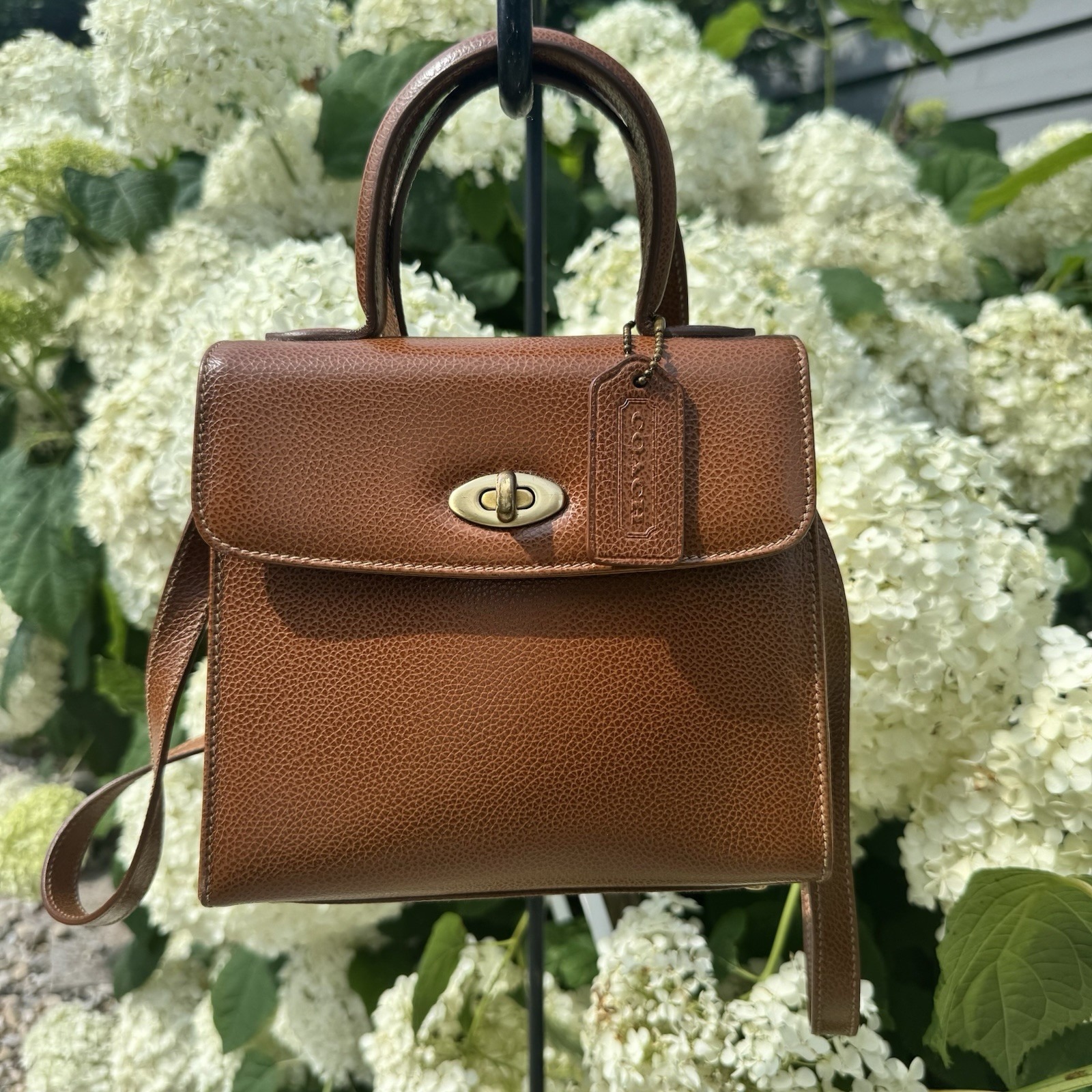 Coach Vintage Gracie Bag 4413 Leather Brown Turnlock Shoulder ~ Made In Italy